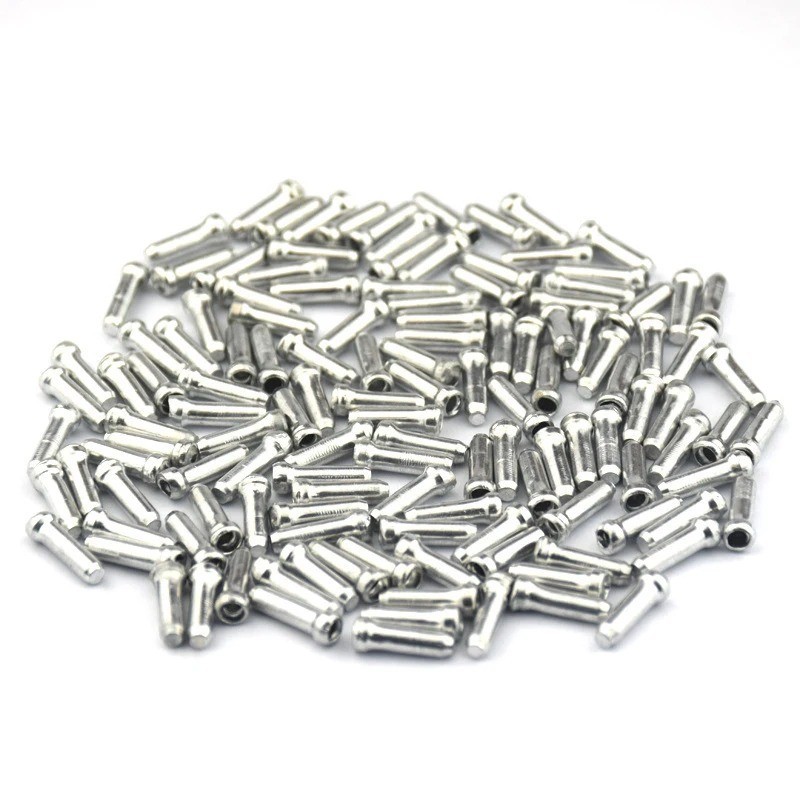 50Pcs Bike Inner Cable End Caps Alloy Road Mountain Bikes Brake Tips Shift Cable