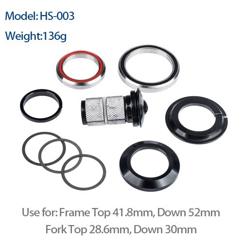 Bicycle Headset Threadless 1-1/8 to 1-1/2 Tapered Head Tube MTB Road Frame