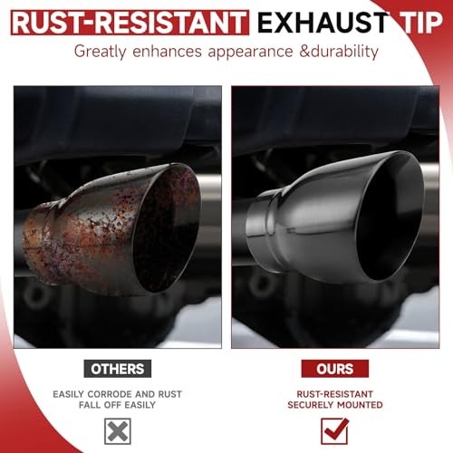 Black Exhaust Tips 2.5″ Inlet, 2.5″ Inlet 2.5″ ID – 3.5″ OD – 5″ Long Weld