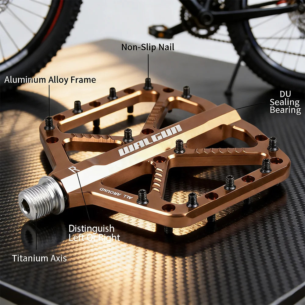 Mtb Bicycle Pedals CNC Titanium Alloy Axis Road MTB Bike Pedals 110*105Mm