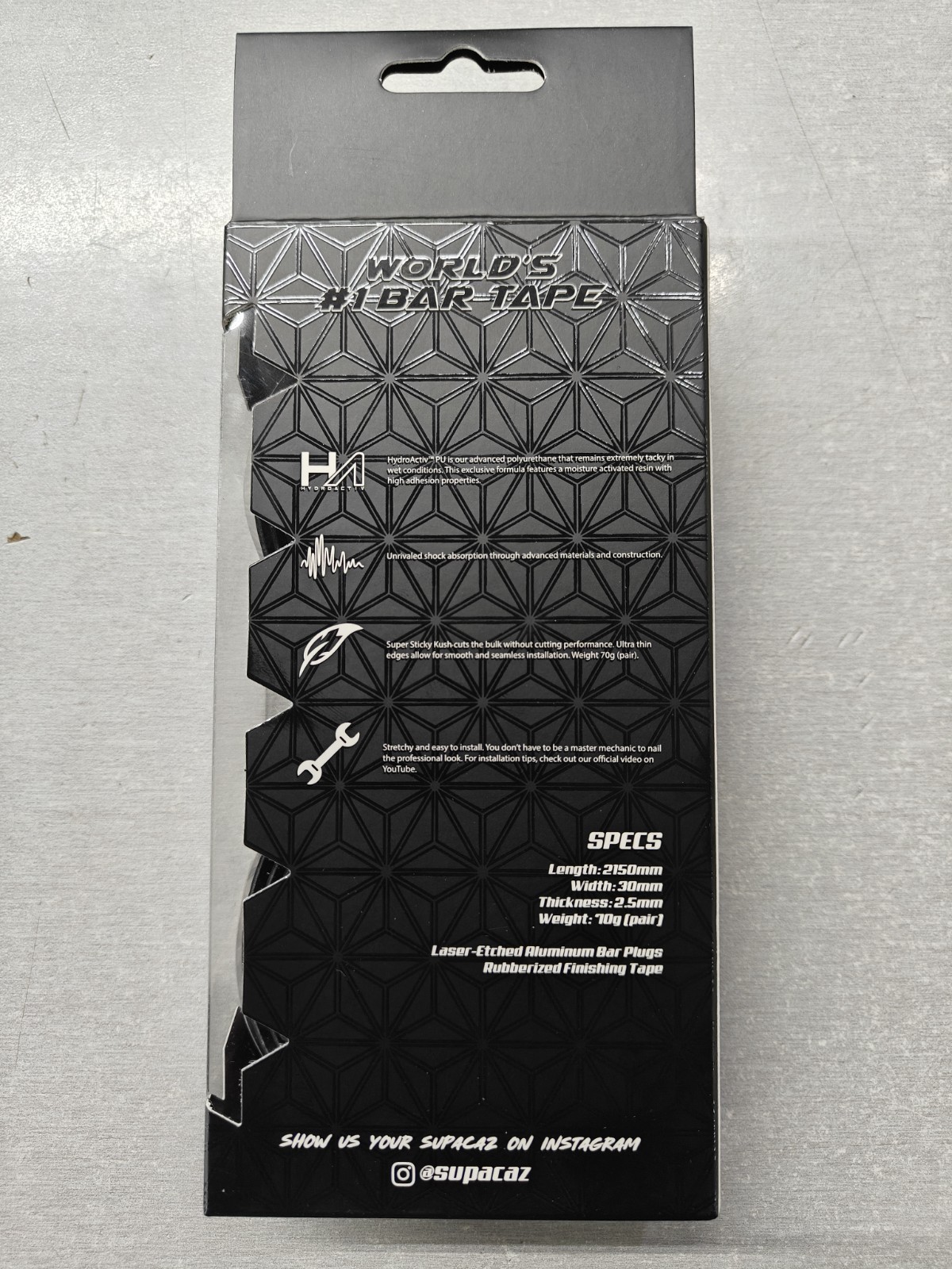 Supacaz Super Sticky Kush Bar Tape – Star Fade -Oil Slick w Oil Slick Ano Plugs