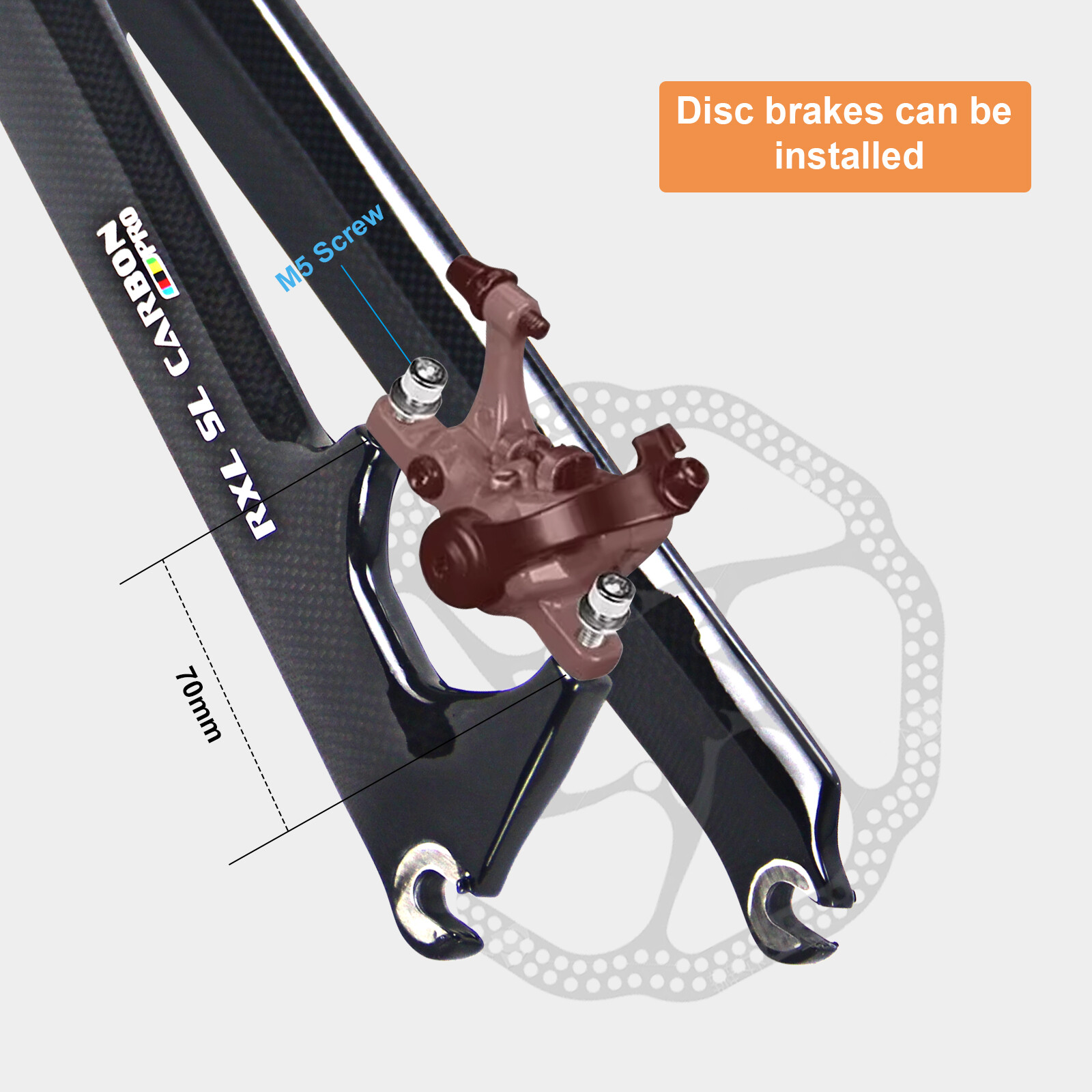 1-1/8“ Disc Brake Road Bike Fork 3K/UD Matte 700C Carbon Fiber Bicycle Forks