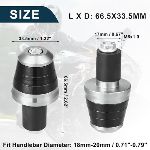 Motorcycle Handlebar End Plug Aluminum Alloy 18mm-20mm 0.71″-0.79″ 33.5mm OD