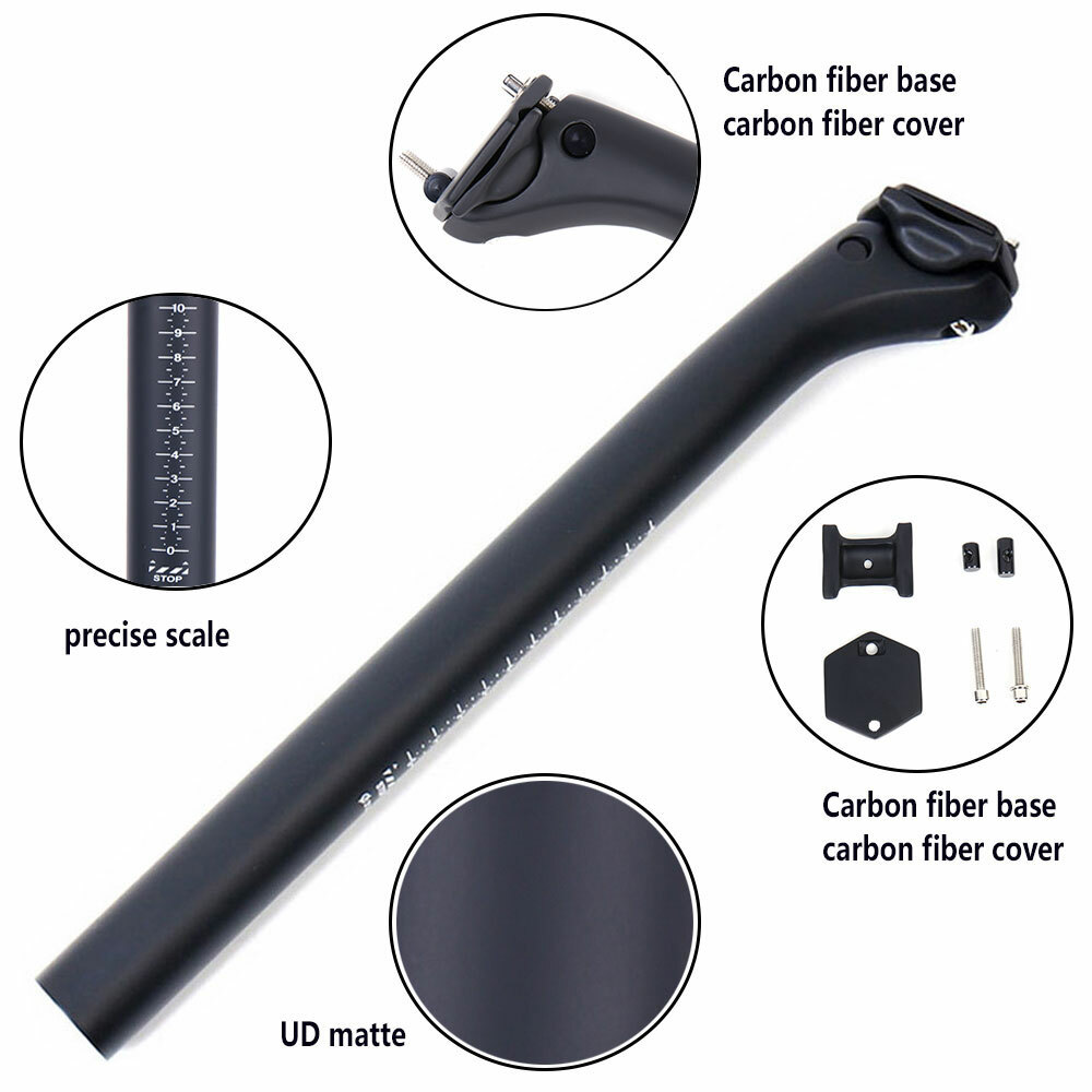 UD Carbon Fiber Bicycle Seatpost Offset Cycling Seat Post 27.2/30.9/31.6mm Matte