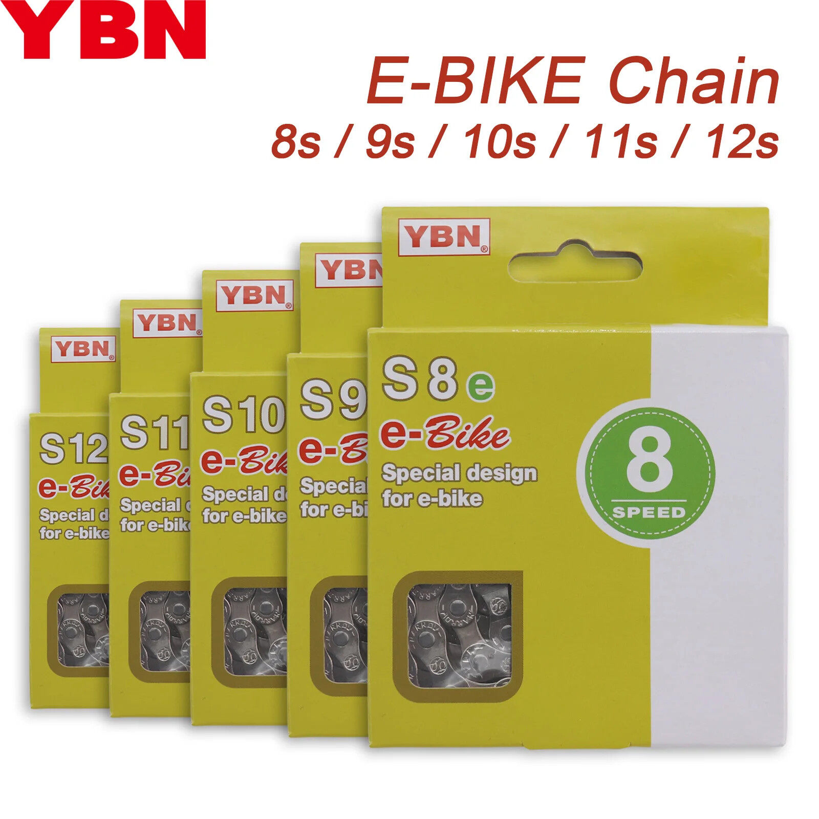 YBN Ebike Chain 8 9 10 11 12s Speed for Motor E-bike for BOSCH Bafang Shimano