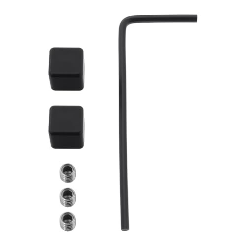 2pcs Square Bike Cable End Caps Aluminum Alloy with Screws and Hexagonal Black