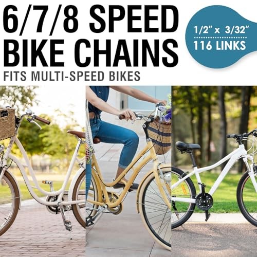 6/7/8 Speed Bike Chain – Bicycle Chain for Road & 6/7/8 Speed Chain 1 Set