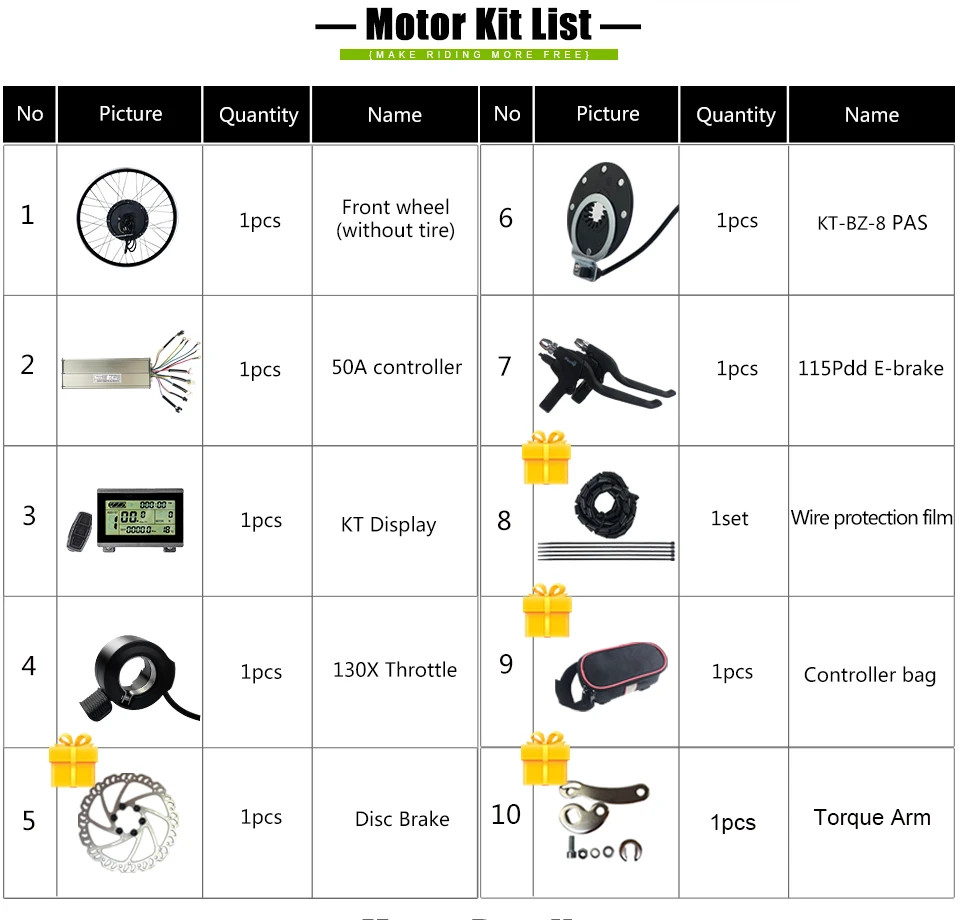 48V 2000W Mountain E-bike Front Drive Brushless Gearless Motor 20-29 Inch 700C