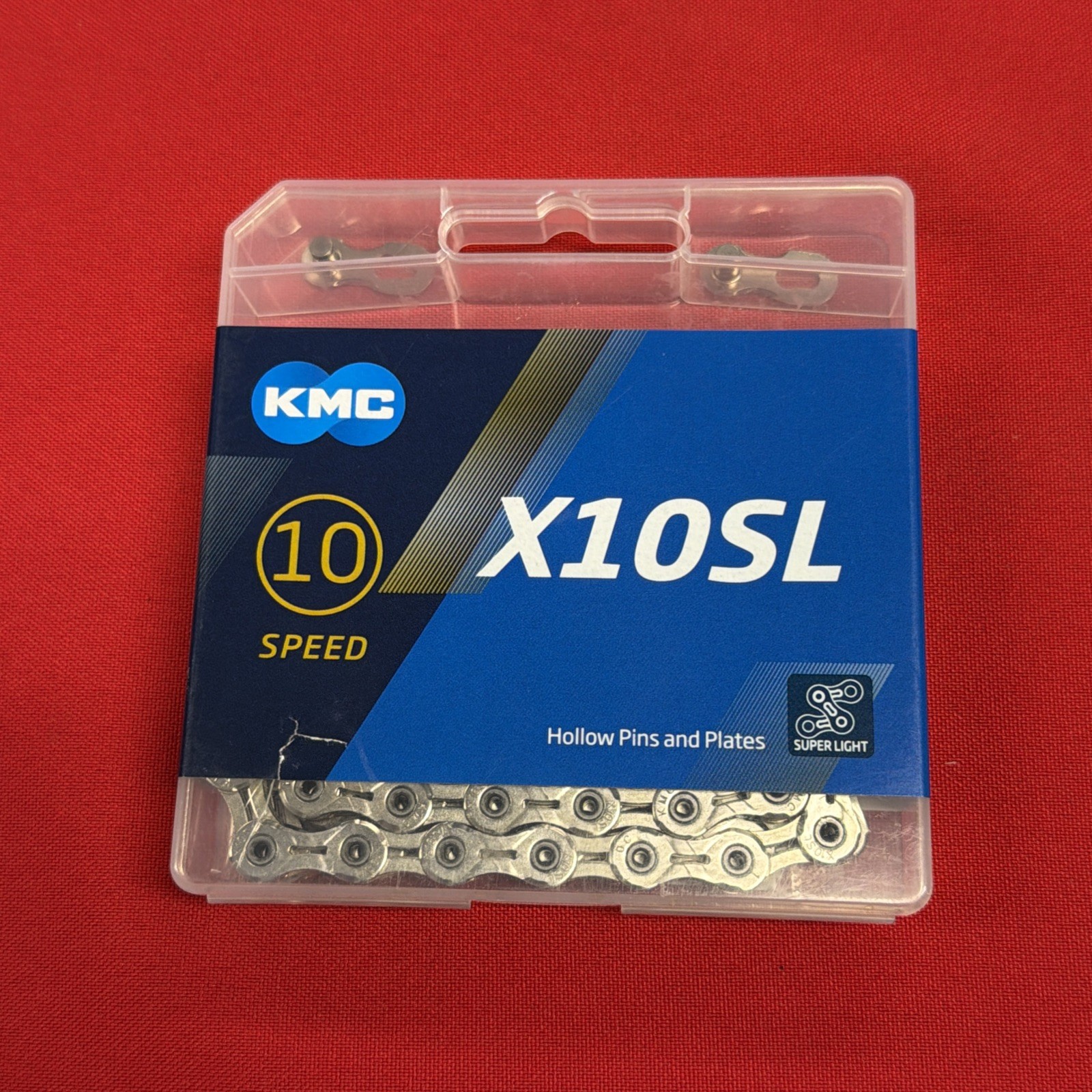 KMC X10SL Silver 10-Speed Super Light MTB/Road Bike Chain 116L fit Shimano SRAM