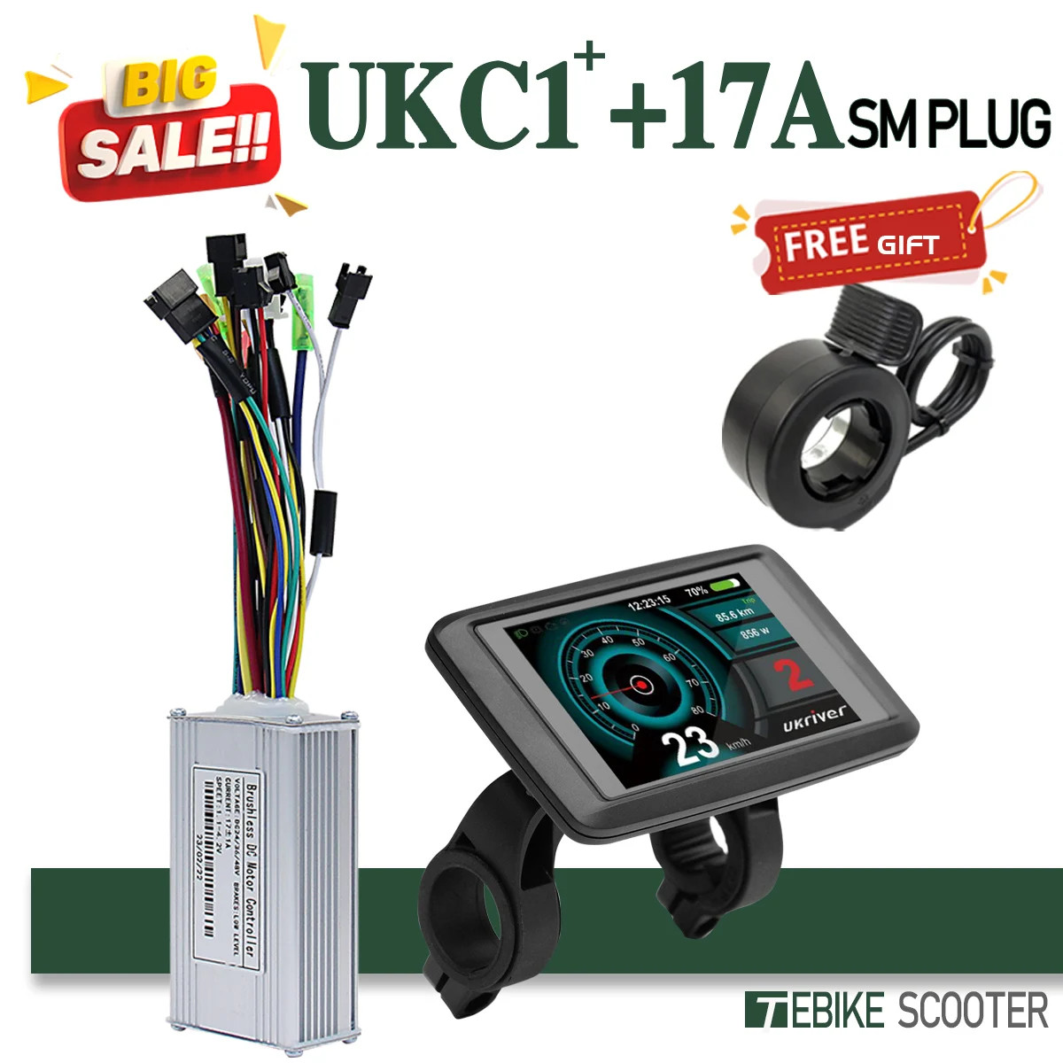 E-bike Sine Wave 3 Mode Controller 17A 26A 30A 40A with Display Hub Motor