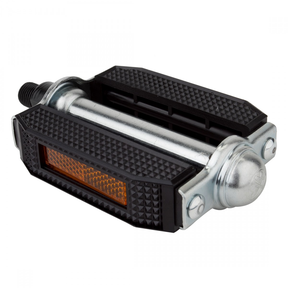 Sunlite Classic Block Pedals 1/2″ Steel Body Plastic Blocks Reflectors Blk/Sil