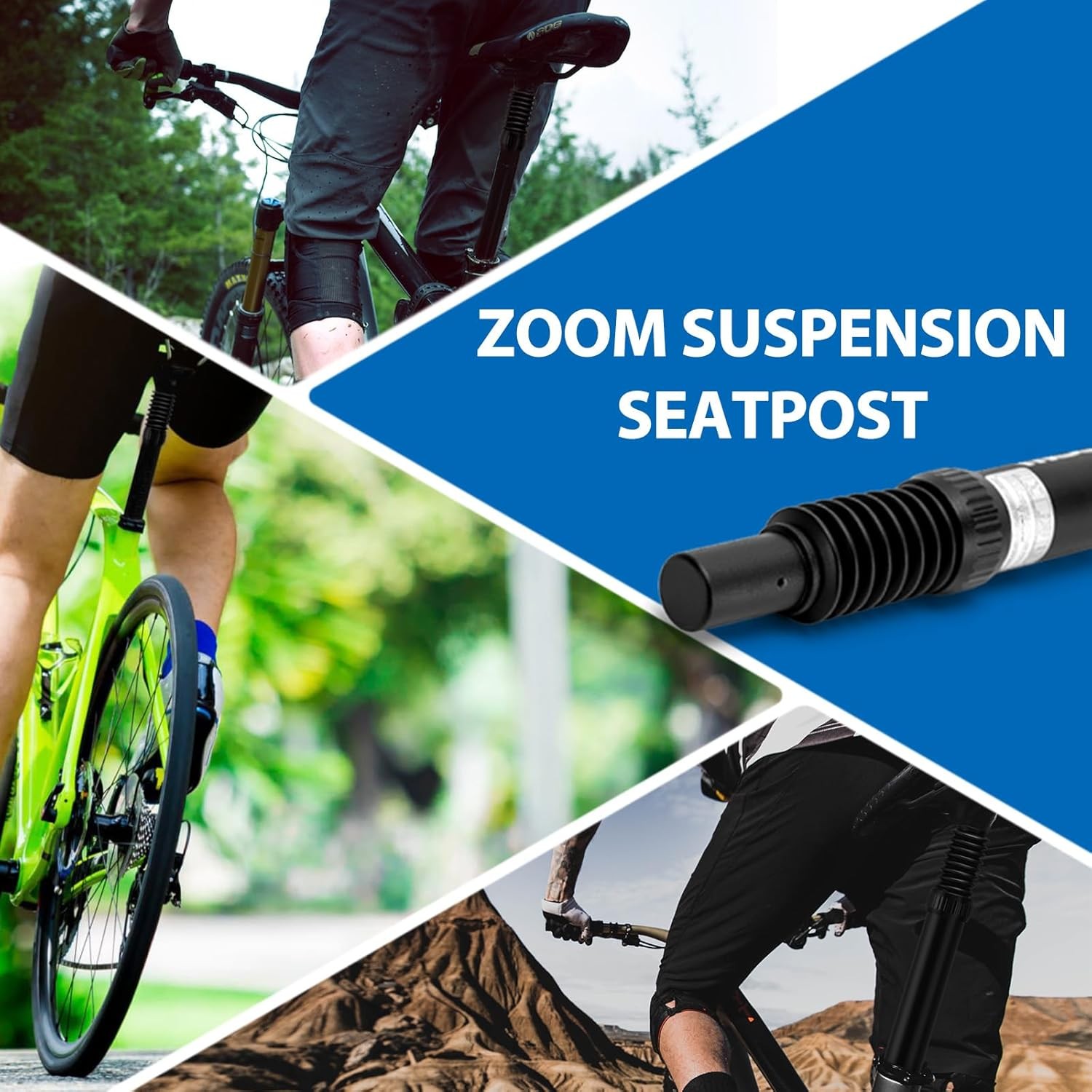 Zoom Bike Suspension Seatpost:27.2 / 30.9 / 31.6 X 350 Mm Shock 27.2 Mm