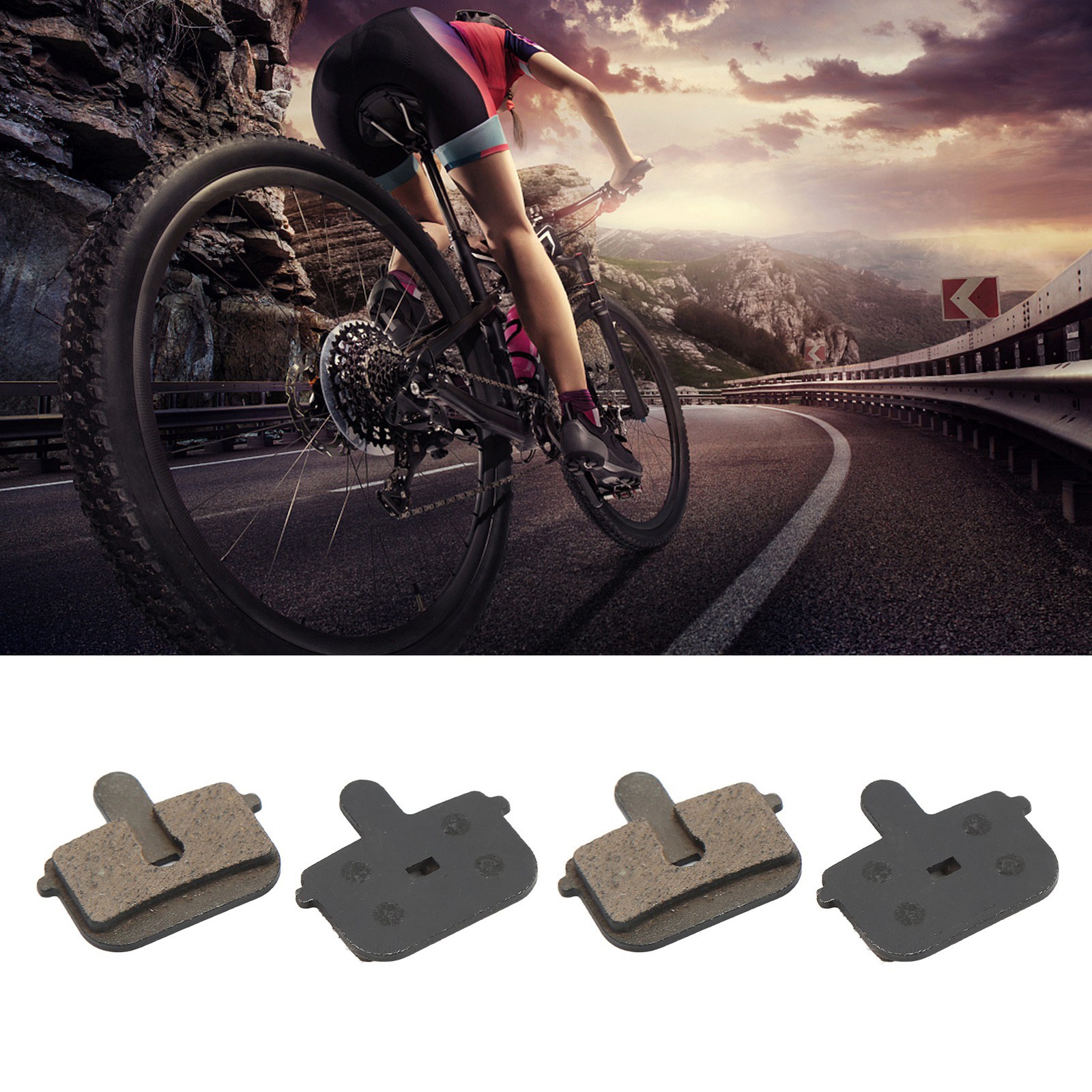 2 Sets Bicycle Disc Pads Small Light Portable Bike Brake Pad Replacement