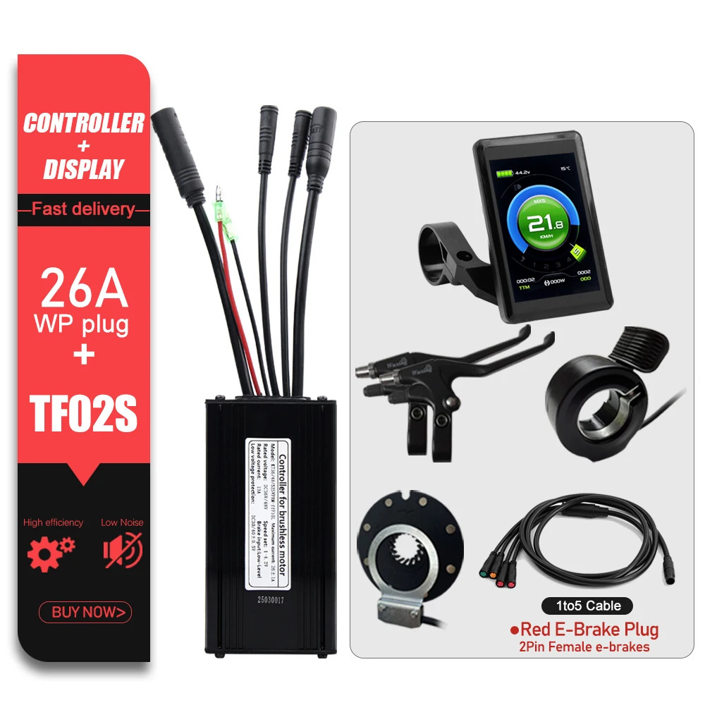 E-bike Controller 36V 48V 52V 26A Waterproof Sinewave Controller 500W 750W
