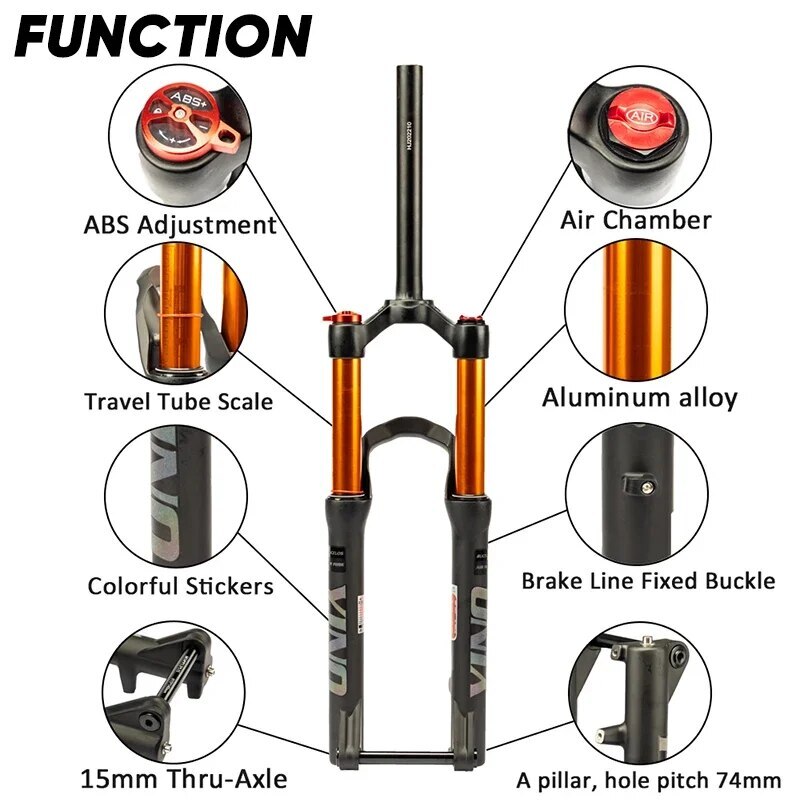 24Inch Travel 120/140mm Disc Brake Mountain Bike Front Suspension Air Fork