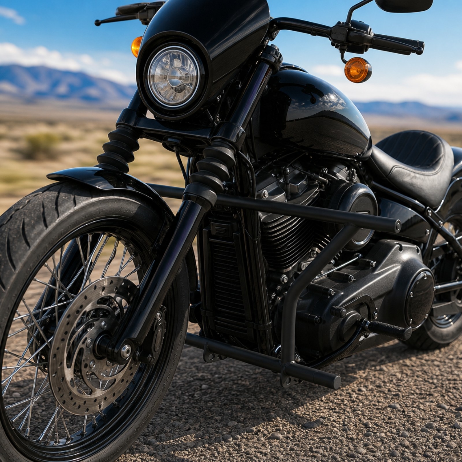 Motorcycle Crash Bar Sturdy Motorcycle Engine Guard Powder Coated