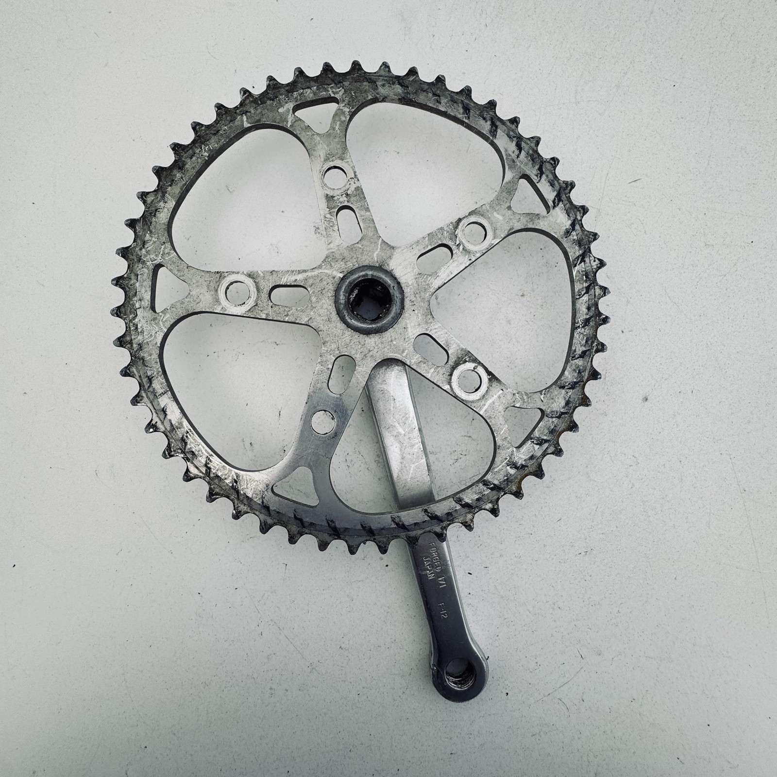 Vintage Fuji F-12 Single Crank 171mm Sugino 52T Japan Road Bike Silver Part A78