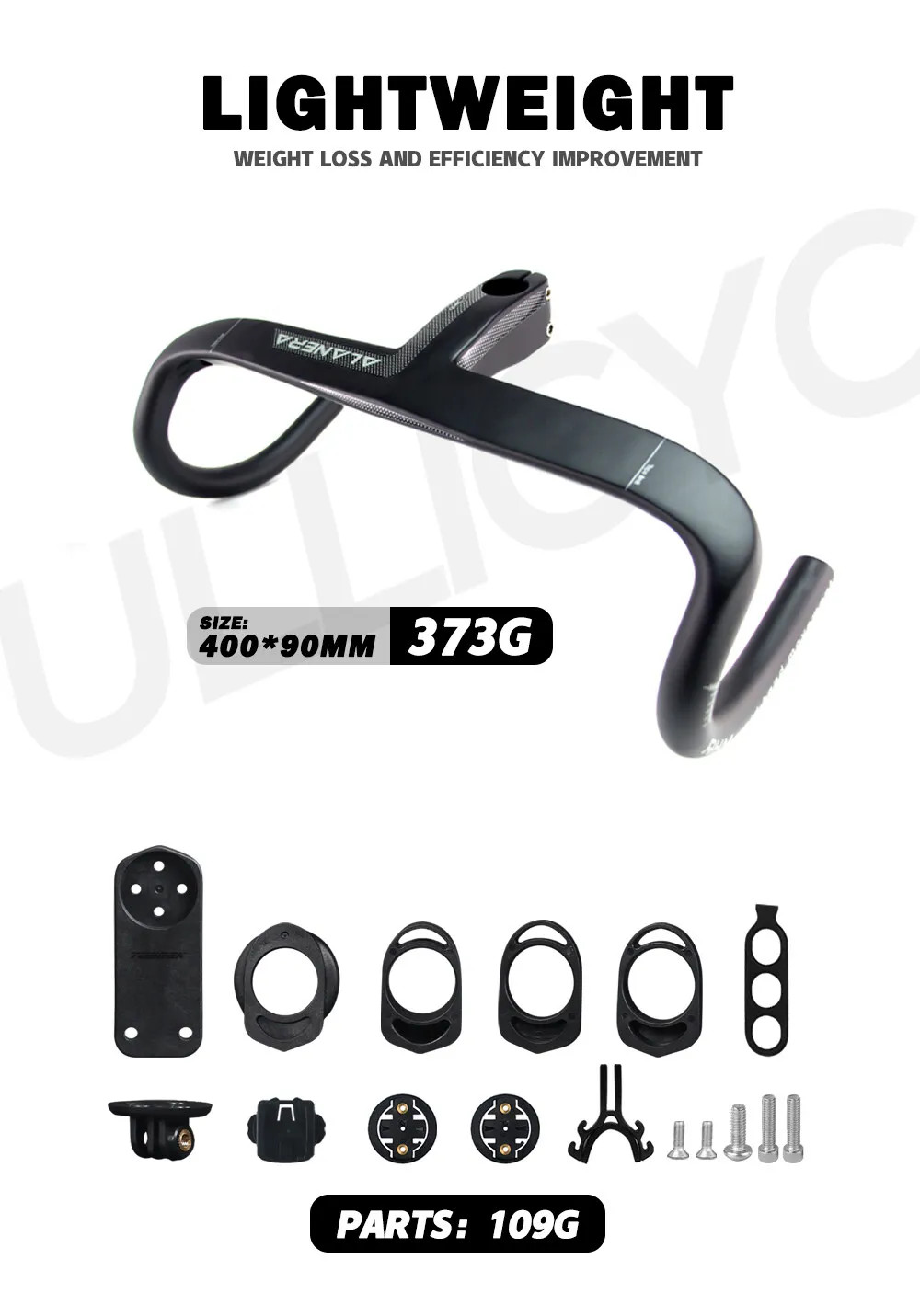 Carbon Road Integrated Handlebar 28.6mm Drop Handlebars with Computer Holder
