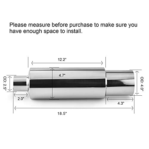 2.5» Inlet 4» Outlet Exhaust Muffler Tip 2.5» inlet 4» outlet Non burnt