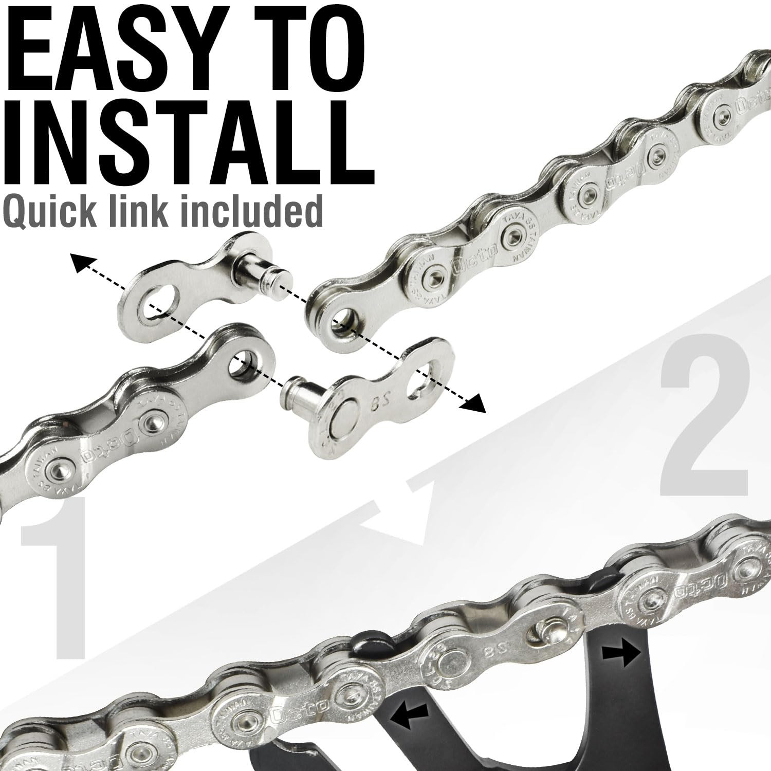 6/7/8 Speed Bike Chain – Bicycle Chain for Road & Mountain Bike, Quick Link I…