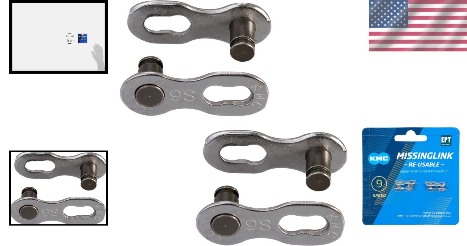 Durable 9 Speed EPT MissingLinks – Pack of 2, Perfect for Shimano & SRAM Chains