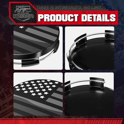 56MM 2.2 Inch Wheel 56.4MM O.D. / 52.9MM I.D. Gloss Black with American Flag