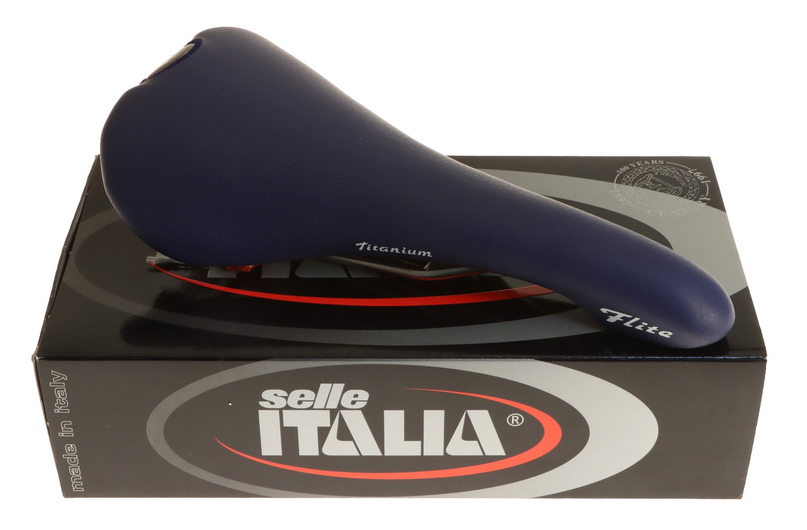 Selle Italia Flite Saddle Titanium Rail Calendar Blue Leather 2002 NIB NOS NEW