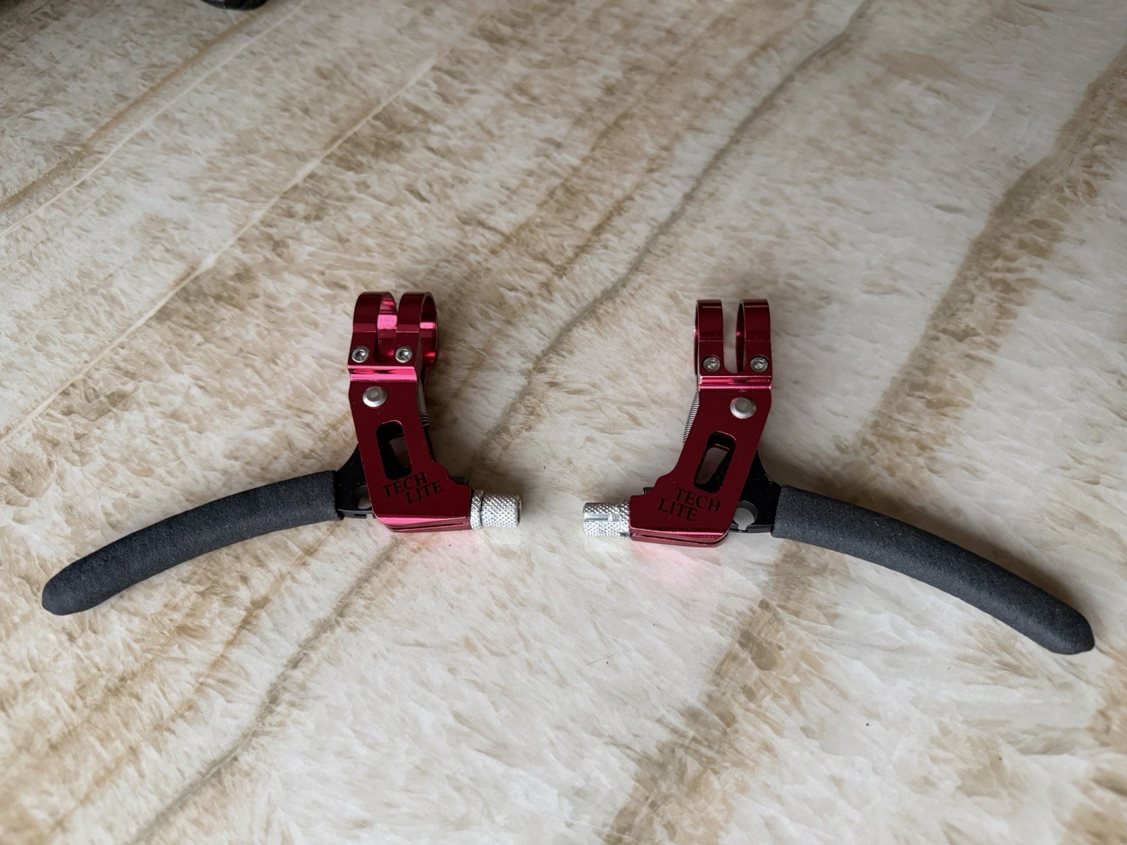 Tech Lite Bike Brake Levers CNC Red vintage