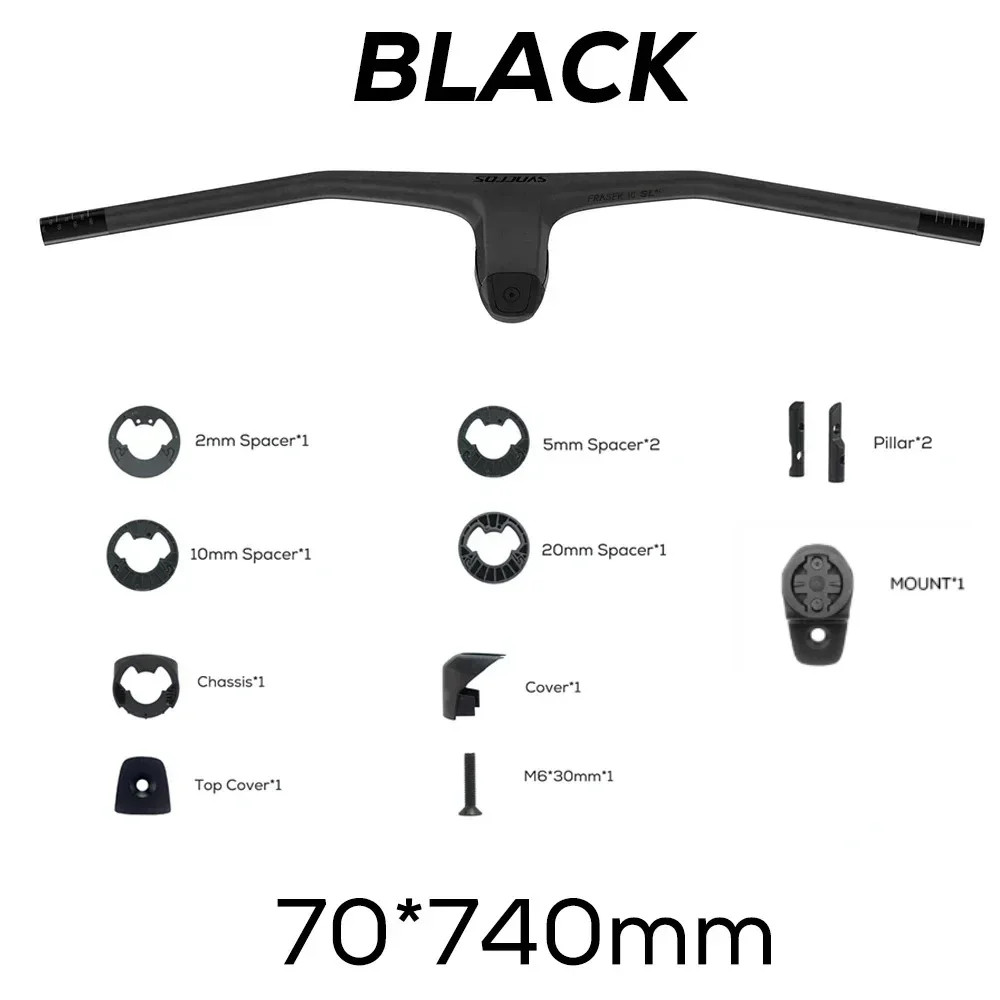 740MM -20 Degrees Full Carbon Fiber Integrated Cockpit MTB Bicycle Handlebars
