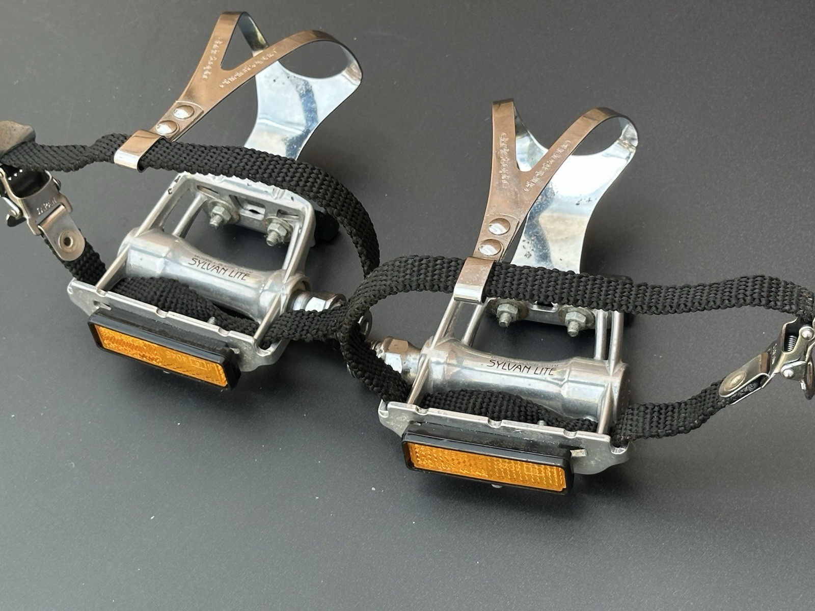 Vintage MKS Silvan Lite Road Pedals Christophe Toe Clips Silver 1990s Japan VGC!