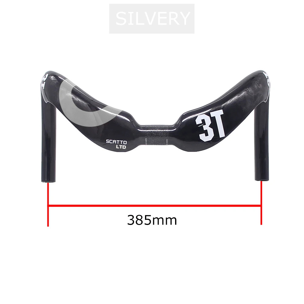 3T Full Carbon Road Track Bike Handlebar Gloss 31.8mm 370/385mm Drop Handlebar