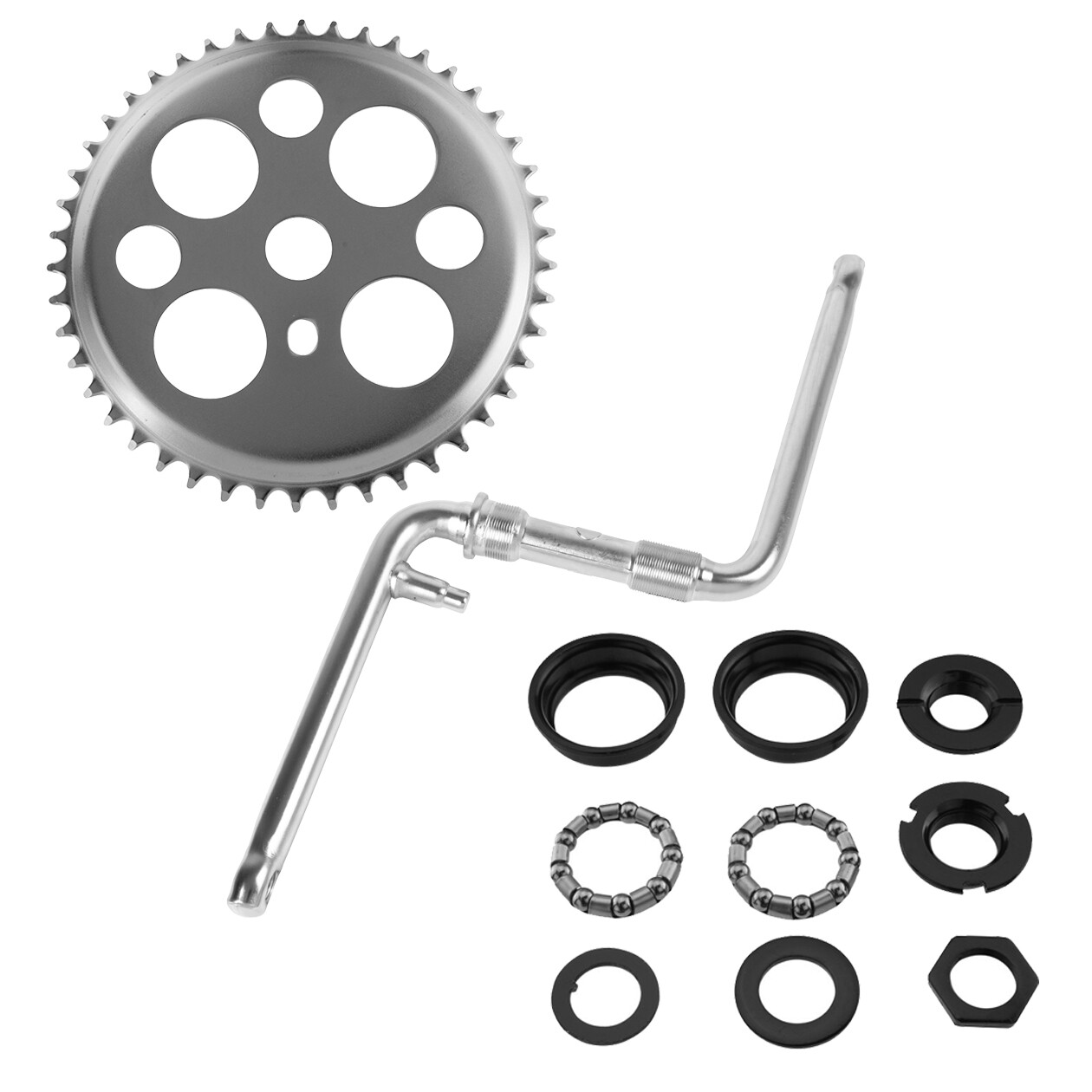 OG ORIGINAL LUCKY-7 BICYCLE 46T SPROCKET, 6-1/2″ CRANK & BLACK BOTTOM BRACKET