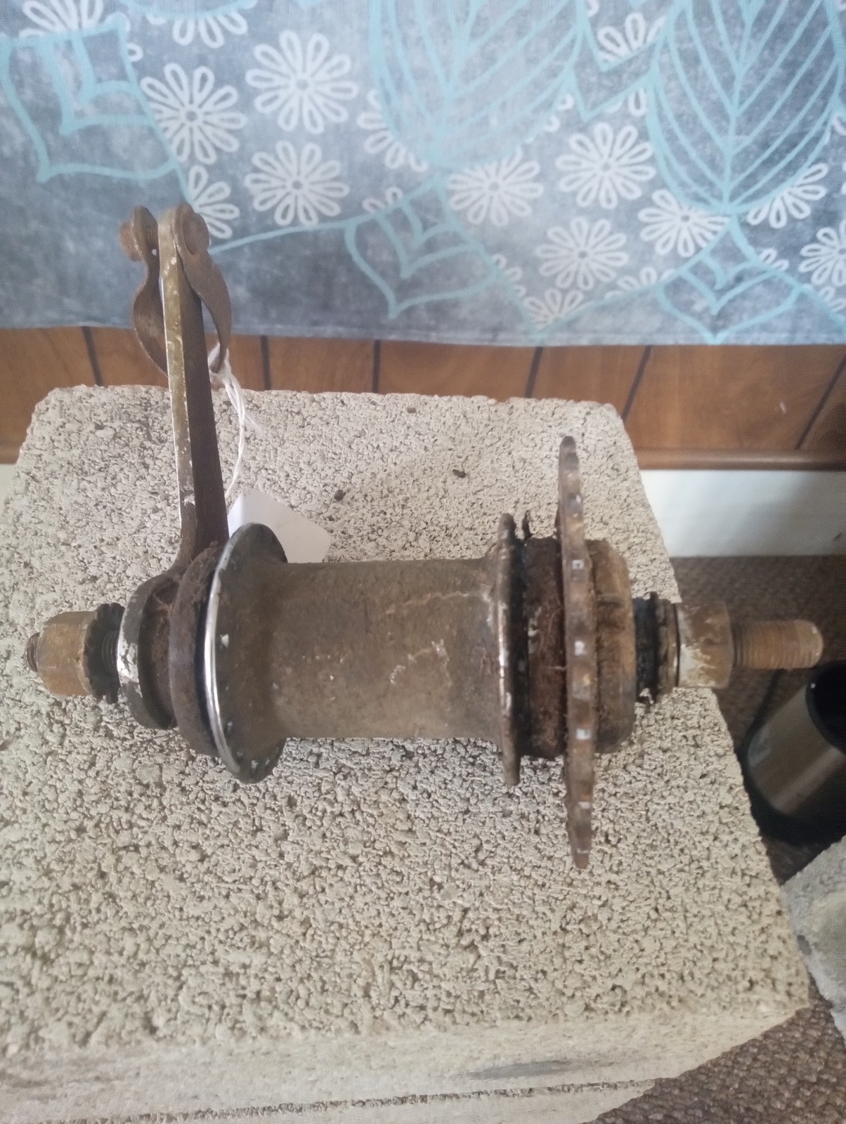 Vintage Rear Coaster Brake Hub 1-Speed Steel Nut Mount w/ Sprocket