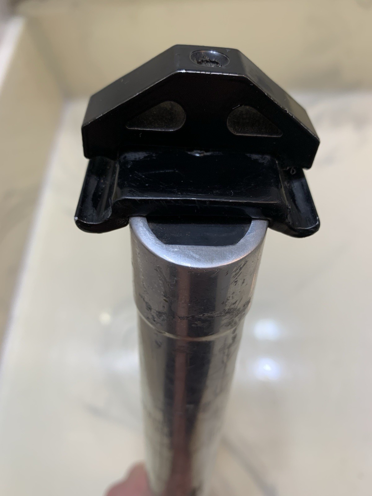 Vtg 1990s 27.2 American Classic Seatpost 20mm Setback Silver/Black 255mm Tilt