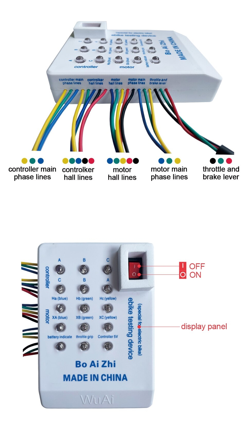Electric Bicycle 24V 36V 48V 60V 72V Brushless Motor Portable Controller Tester
