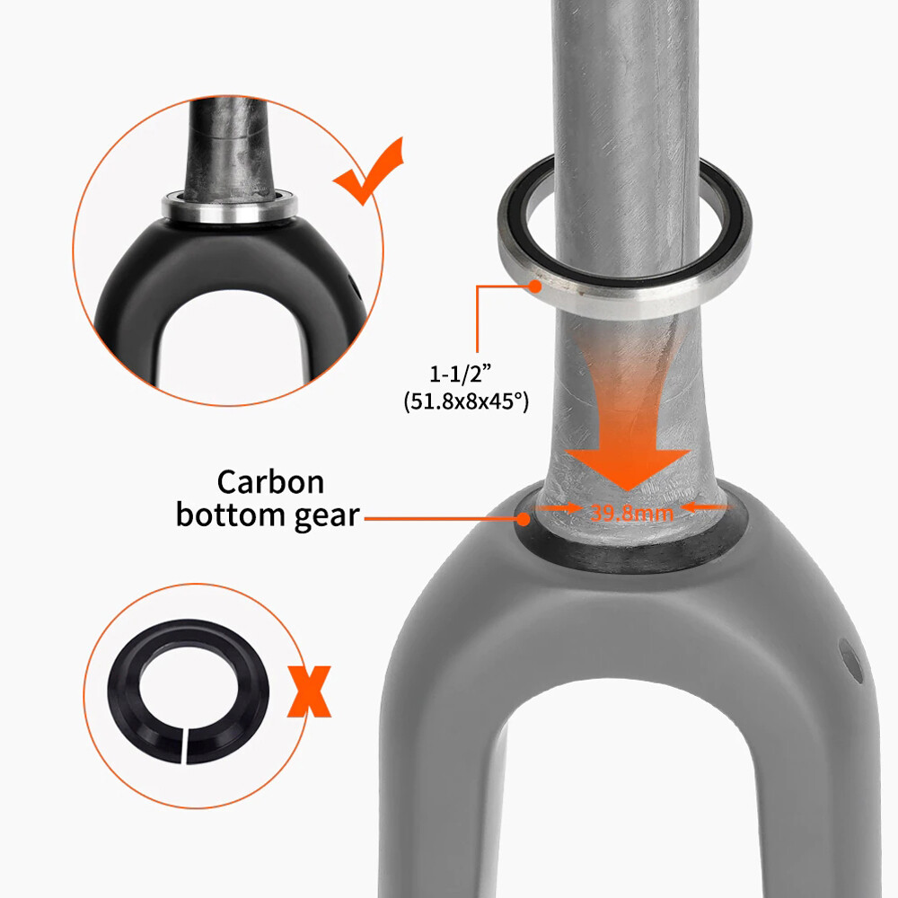 TOSEEK 700C Carbon Fiber Gravel Road Bike Tapered Rigid Fork Disc Brake 100*12mm