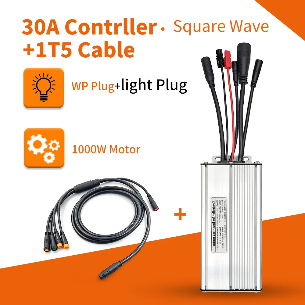 E-bike Controller 36V/48V 250W-1000W Waterproof Plug 15A/17A/22A/25A/30A Motor