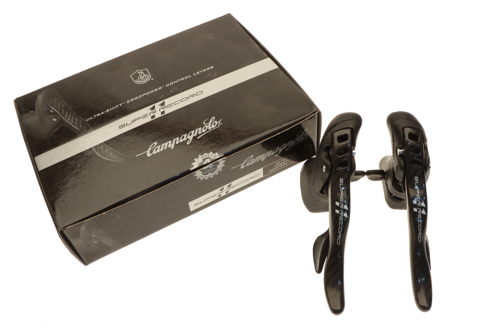 Campagnolo Super Record 2009 11 Speed Carbon Ergopower Brake Levers Shifters NEW