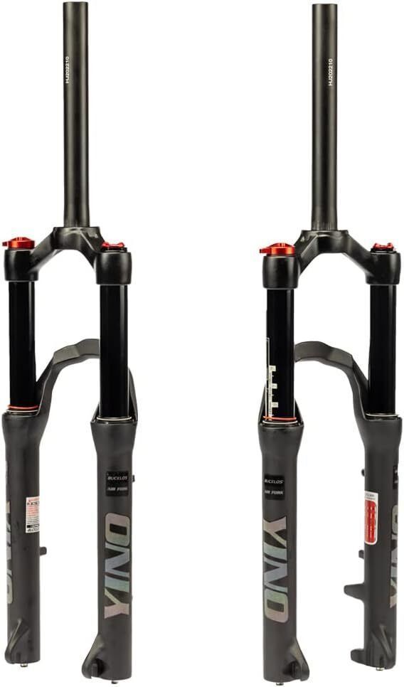 BUCKLOS YINO 24” Air Suspension Fork MTB 120mm Travel 100*15mm Thru Axle/9mm QR