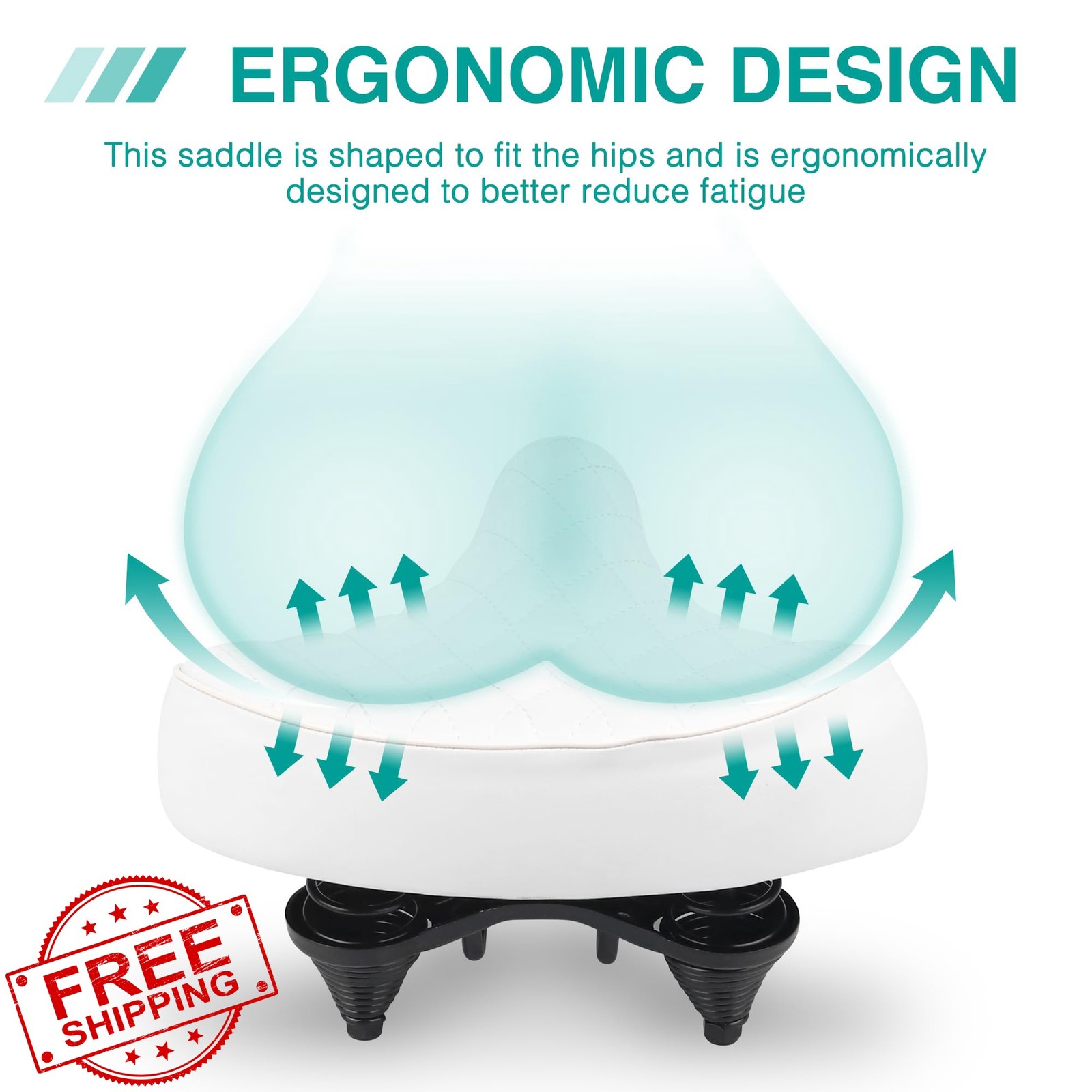 FOMAS Beach Cruiser Bike Seat White