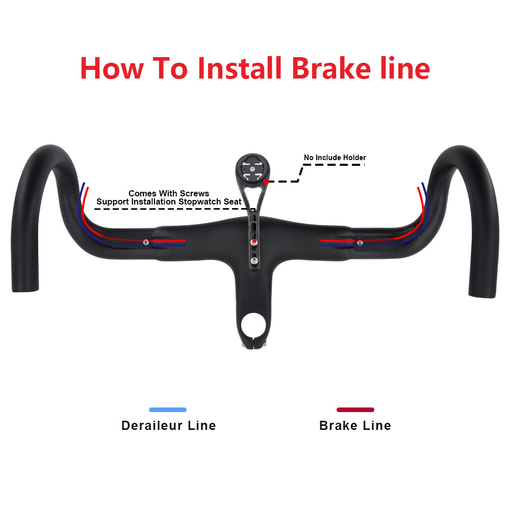 1-1/8″ Integrated Carbon Road Bicycle Handlebar 3K Matte Drop Racing Handle Bar