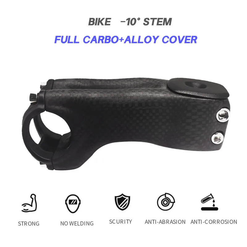 Carbon Stem -10 Degree Power Bicycle Road/MTB Handlebar Bicycle Stem 60-120mm