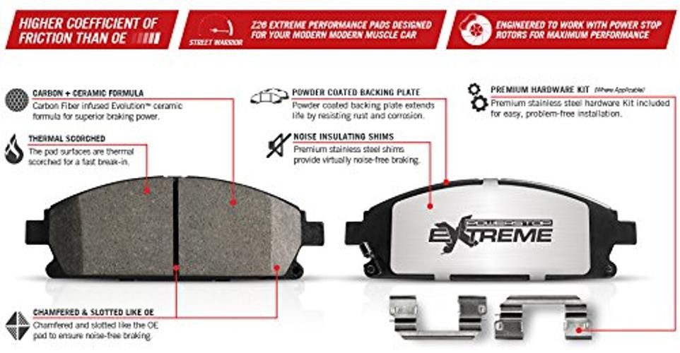 Z26-1718 Z26 Extreme Performance Carbon-Ceramic Rear Brake Pad Set