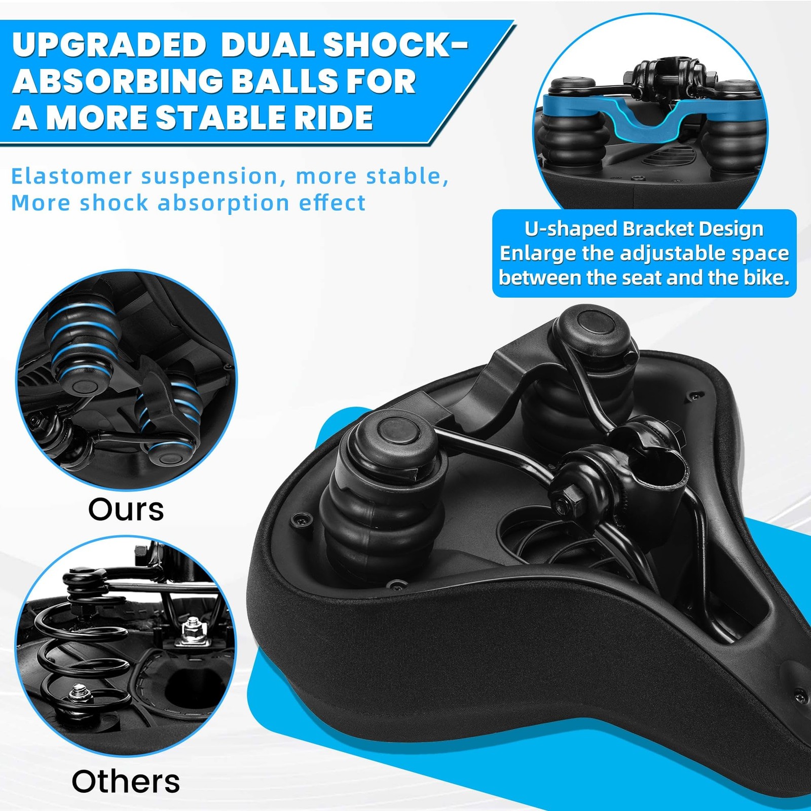 CDYWD Oversized Bike Seat for Men & Women, Comfortable Gel Padded, Extra Wide…