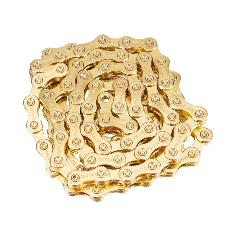 Golden Oil Slick All Speed 8 9 11 12 Bicycle Chain Hollow Light Weight Durable