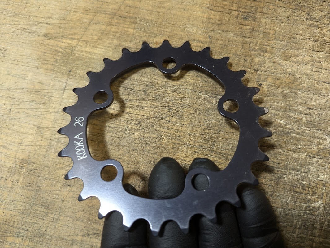 NOS KOOKA 74bcd 26 tooth chainring (gun metal/grey) mtb vintage