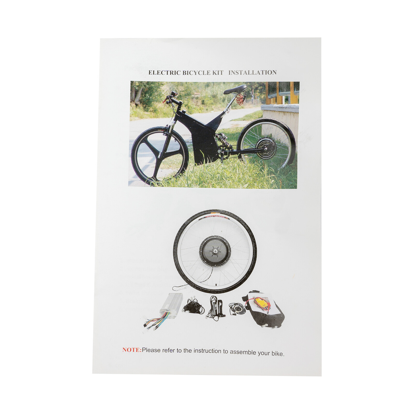 Modern 750W E-bike Conversion Kit Silver 24″ Front Wheel w/ Brushless Hub Motor