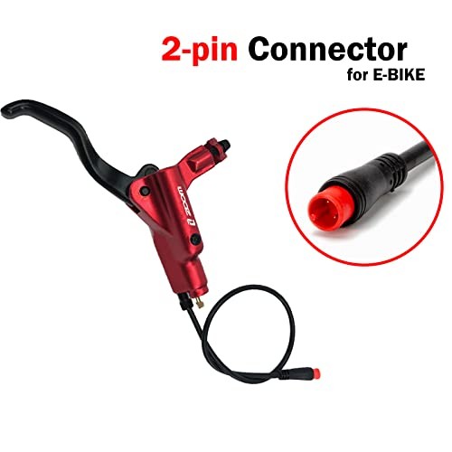 Zoom HB876E 2-PIN/3-PIN 4-Pistons E-Bike Electric Power Red & 2-PIN Connector