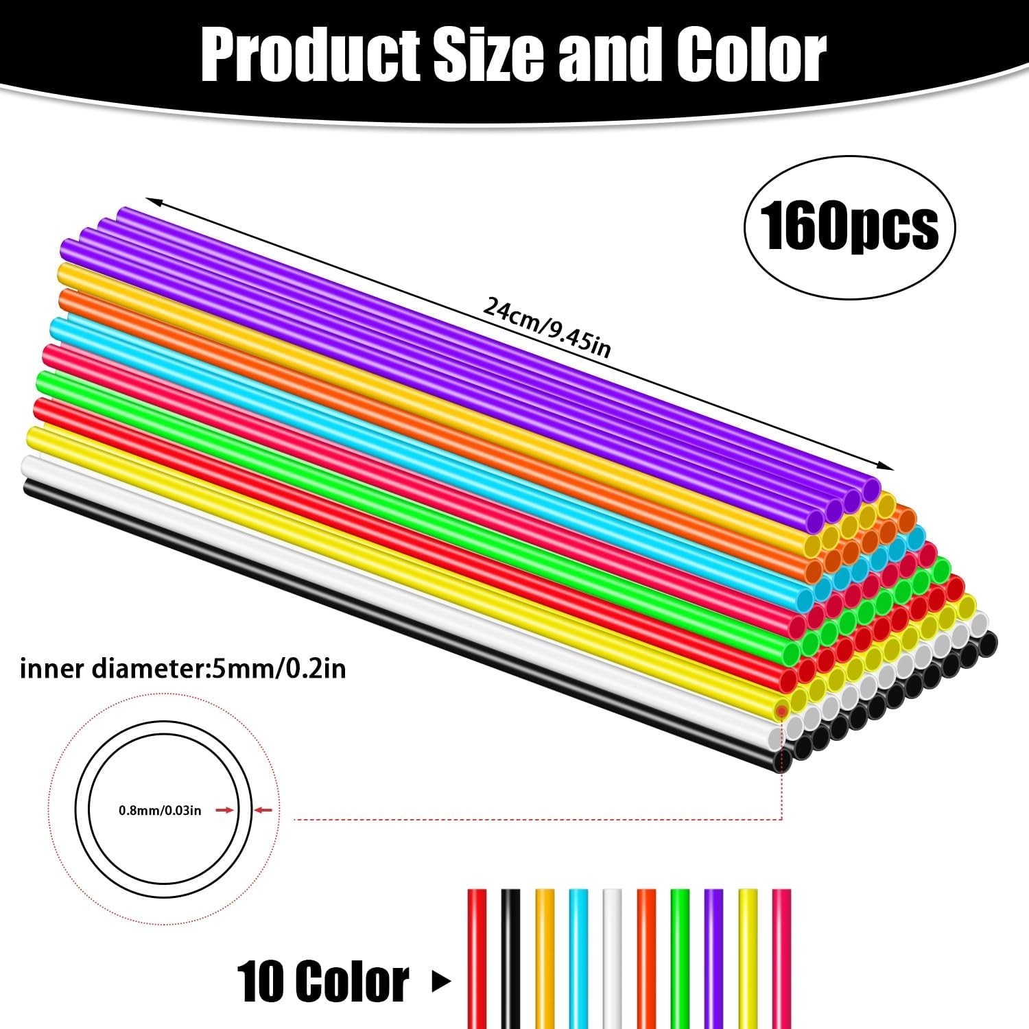Bike Spokes, 160 Pcs Spoke Skins, 10 Mixed Colors Bike Spoke Covers, Dirt Bik…