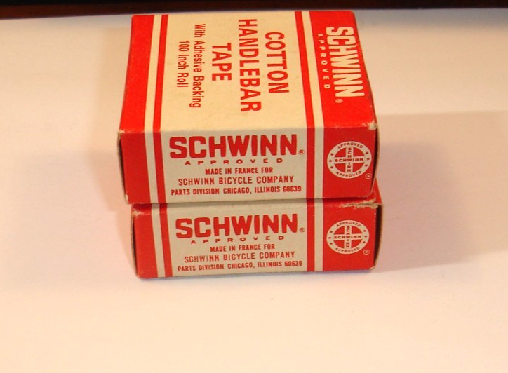 Vintage Schwinn Cotton Handlebar Tape Black Cloth 100 Inch NOS Made in France